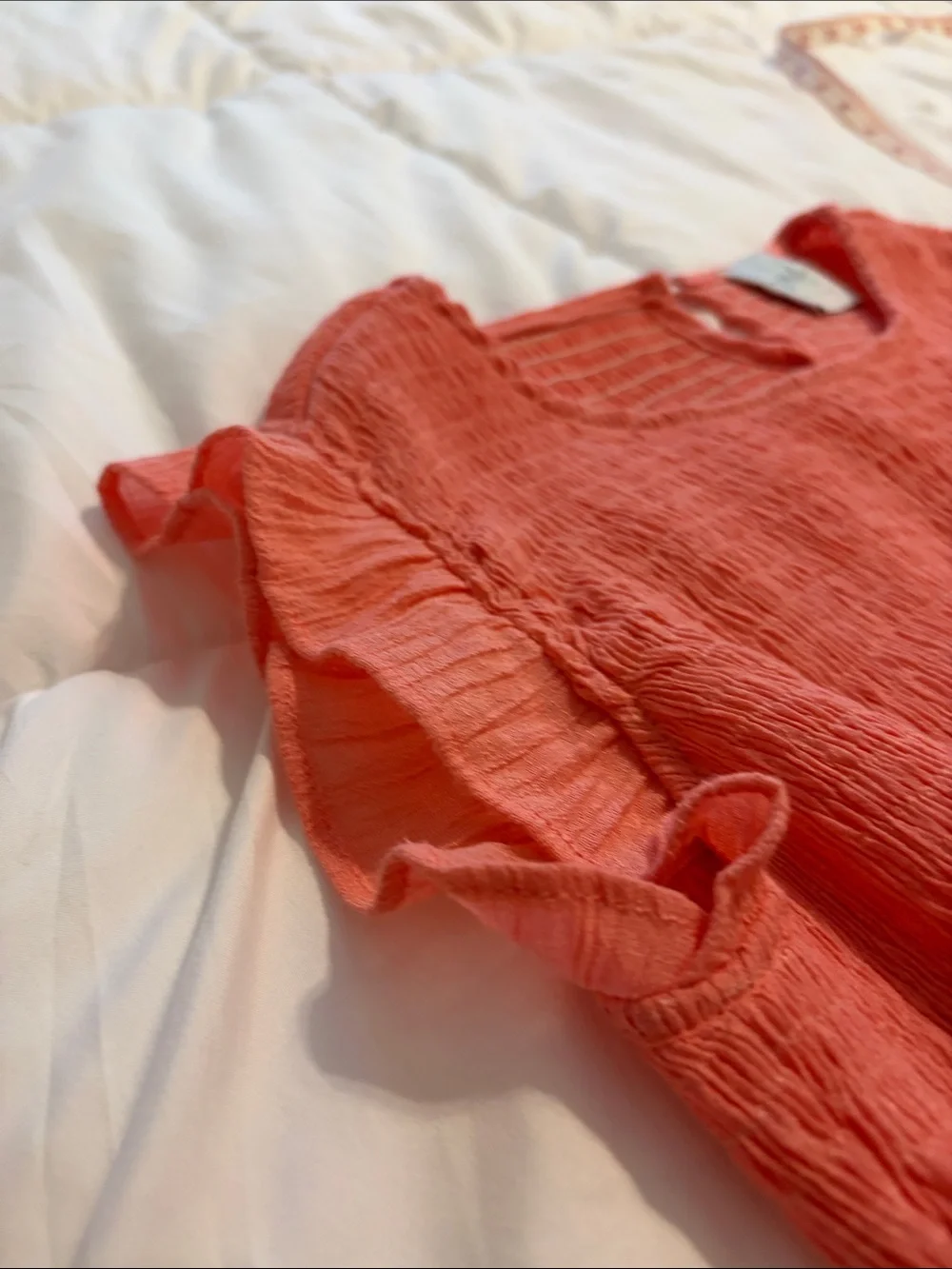 Shop the Mint Girls coral ruffle sleeve dress - Size XL